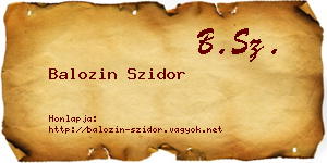 Balozin Szidor névjegykártya